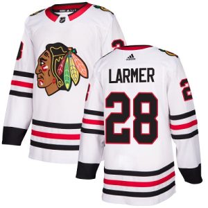 Kinder Chicago Blackhawks Eishockey Trikot Steve Larmer #28 Authentic Weiß Auswärts